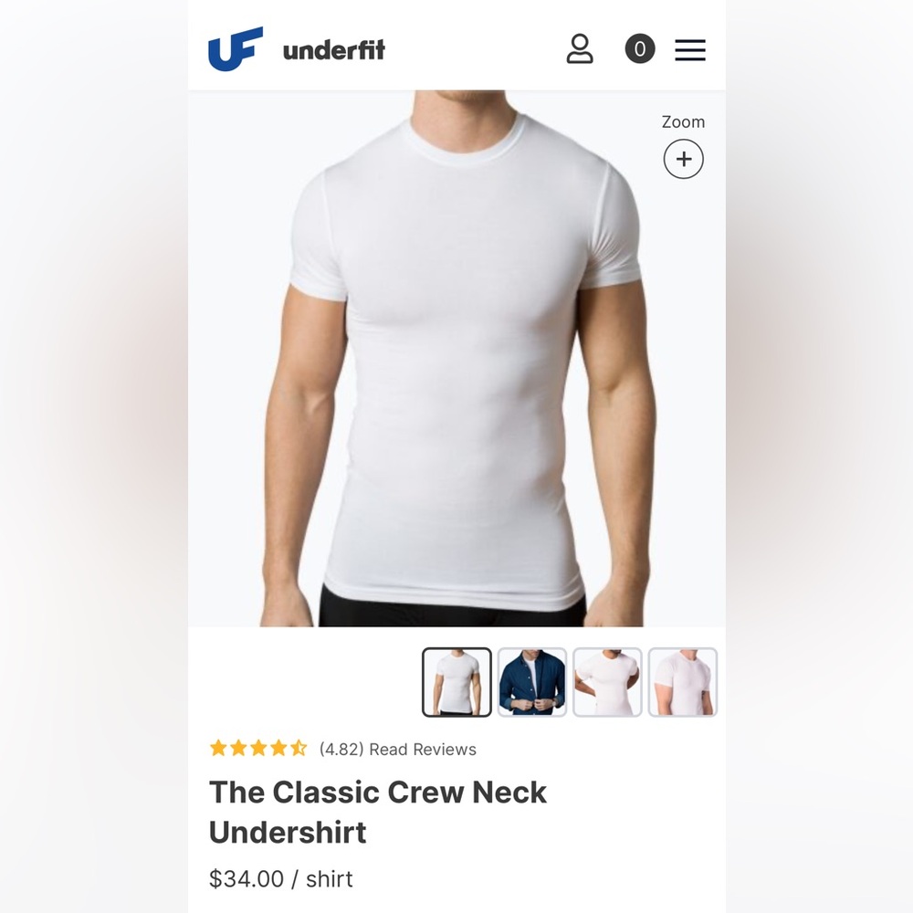 Set of 12 Underfit Classic Crewneck White Undershirt